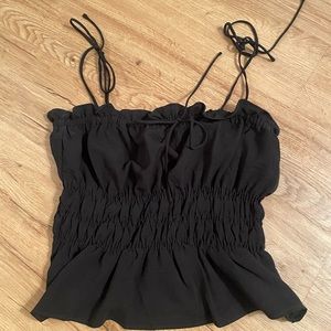 Black top shop peplum tank top
